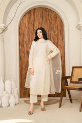 Tiraz Stitched 3 Piece Summer Suit-Noor