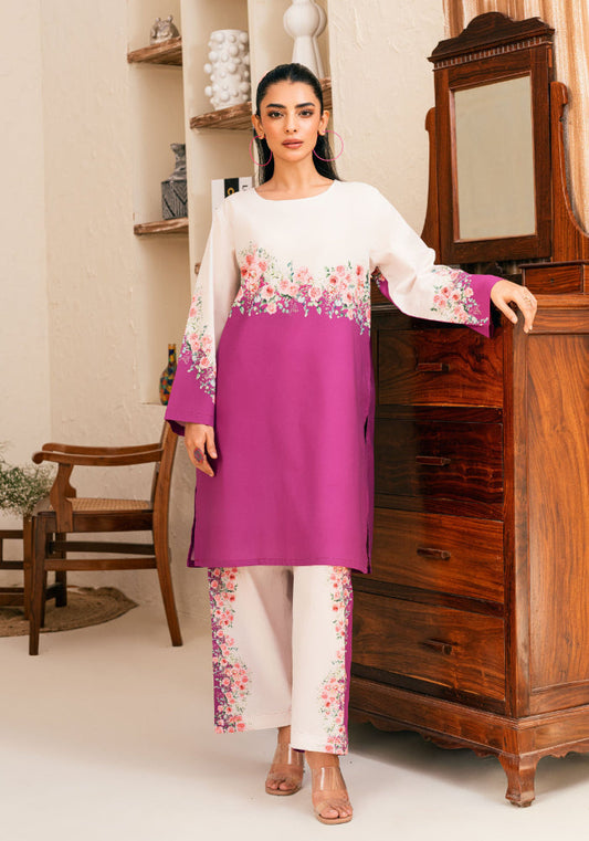 Amal Stitched 2 Piece Summer Cambric Collection-Peony