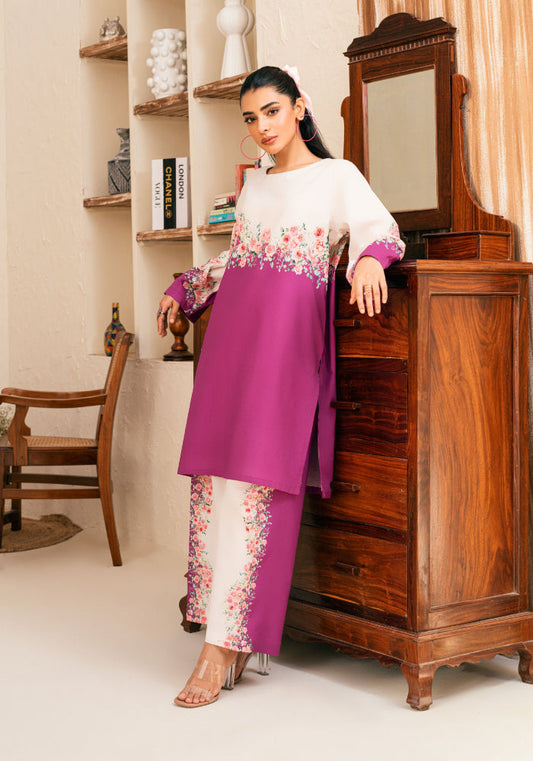 Amal Stitched 2 Piece Summer Cambric Collection-Peony