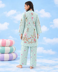 It Girl mint floral two-piece co-ord back view
