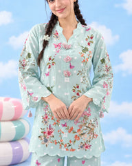 It Girl tassel neckline and floral print detail