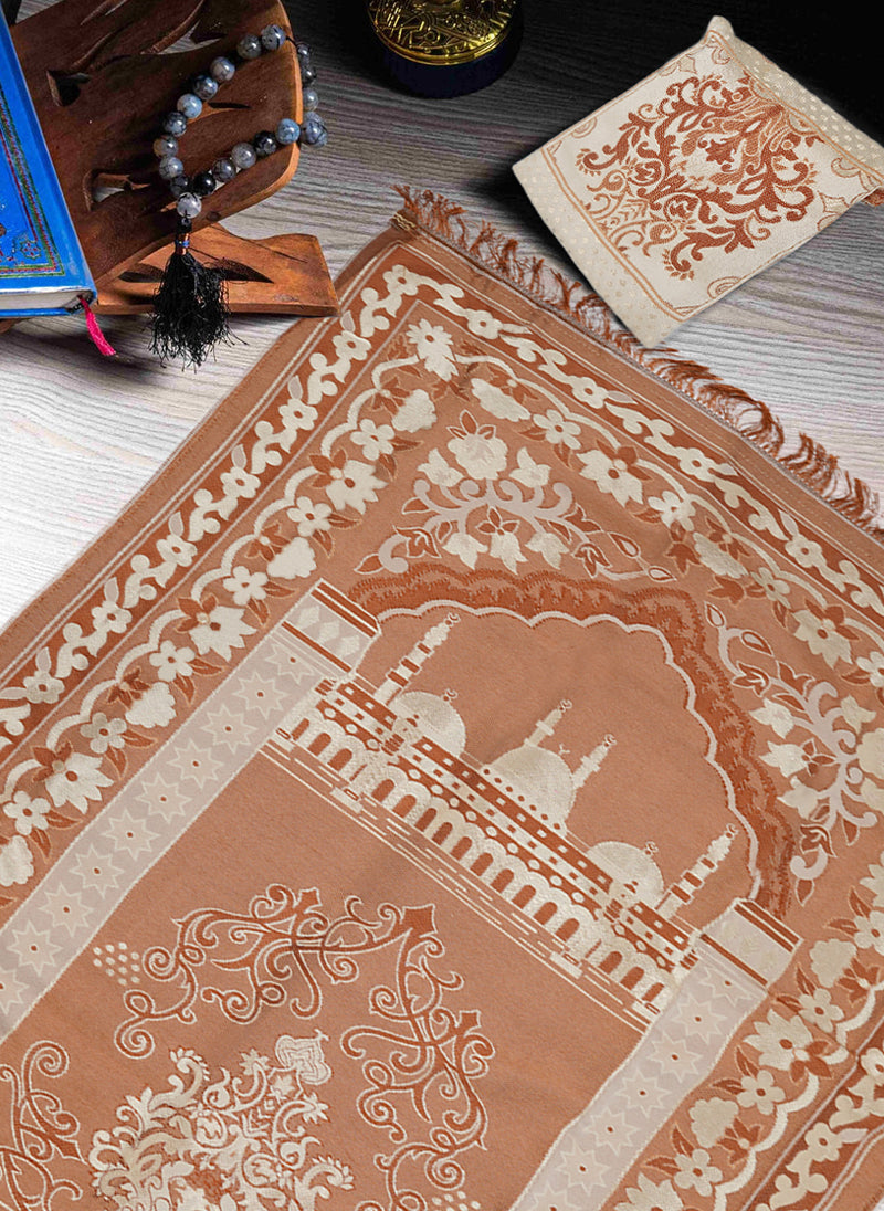 Hijab Ul Hareem Premium jacard  Safri Prayer Mat|| With Bag