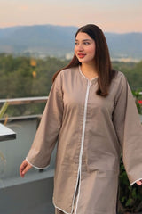 Urban Cut 2 Piece Cotton Embellished  Co- Ord Set with Farshi Shalwar