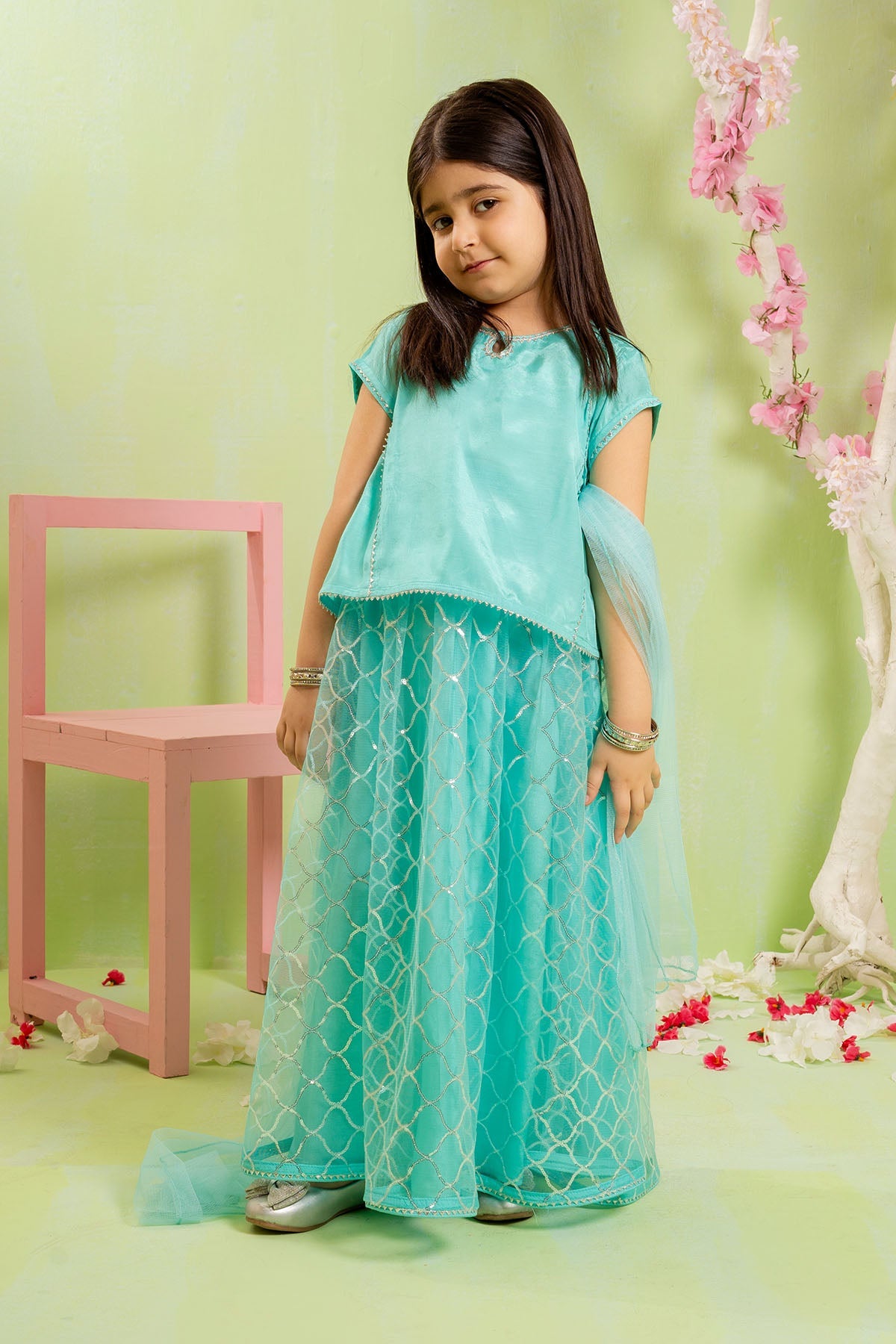 Shop Cotton Silk Embroidered 3 Pc Suitâ??elegant, stylish, and comfortable kids' party dress. Perfect for weddings.