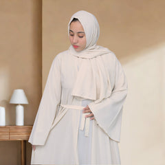 Bustangi Dual Elegance Cream Abaya