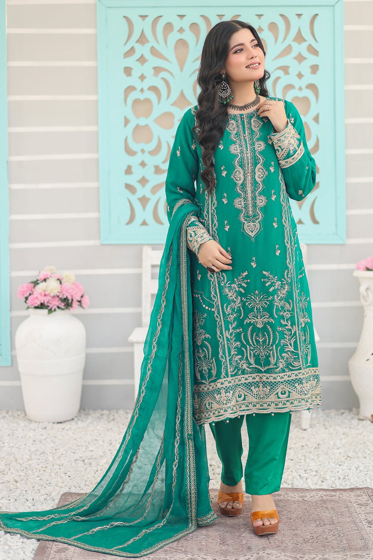 Inara By Azmeerah Official Semi Stitched 3 Piece Chiffon Edit Collection'2024-03-Leyla