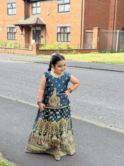 Khanak Kids Teal Lehenga Choli-KL002