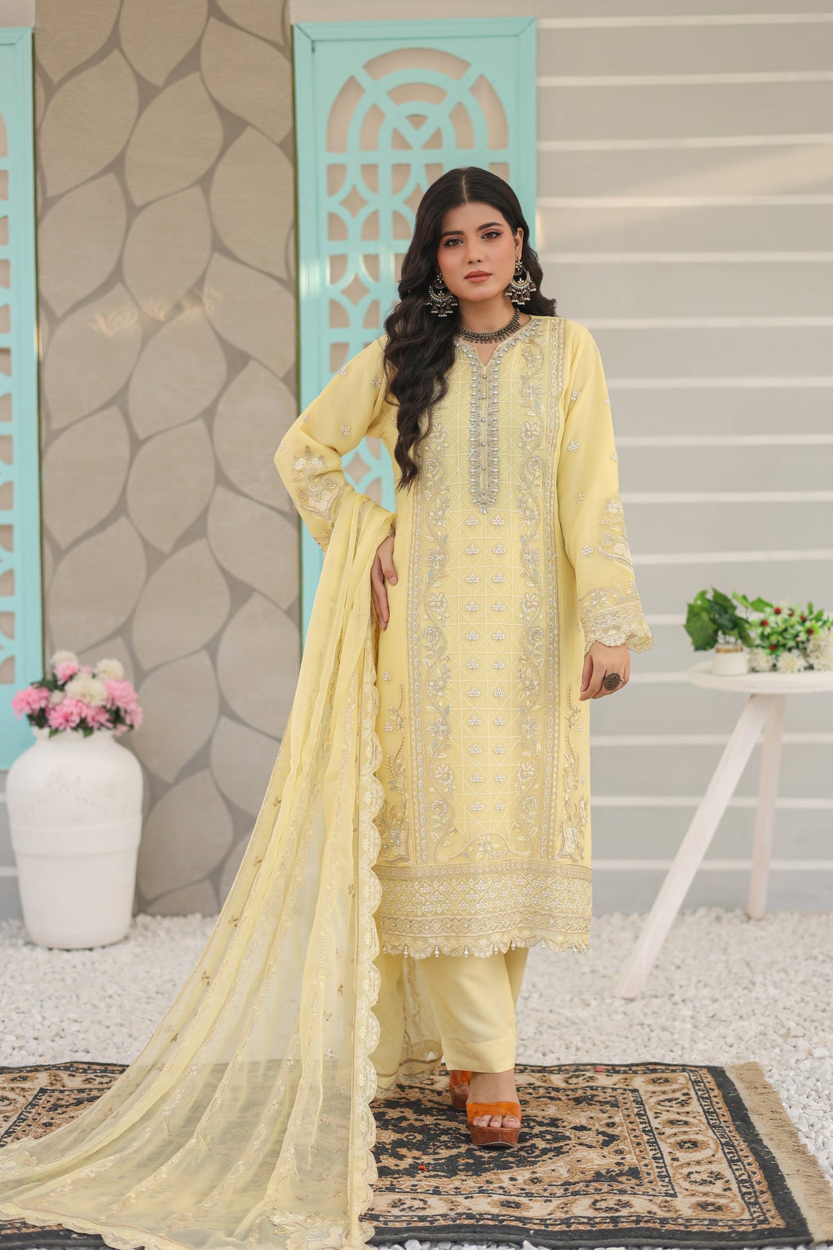 Inara By Azmeerah Official Semi Stitched 3 Piece Chiffon Edit Collection'2024-04-Linaria