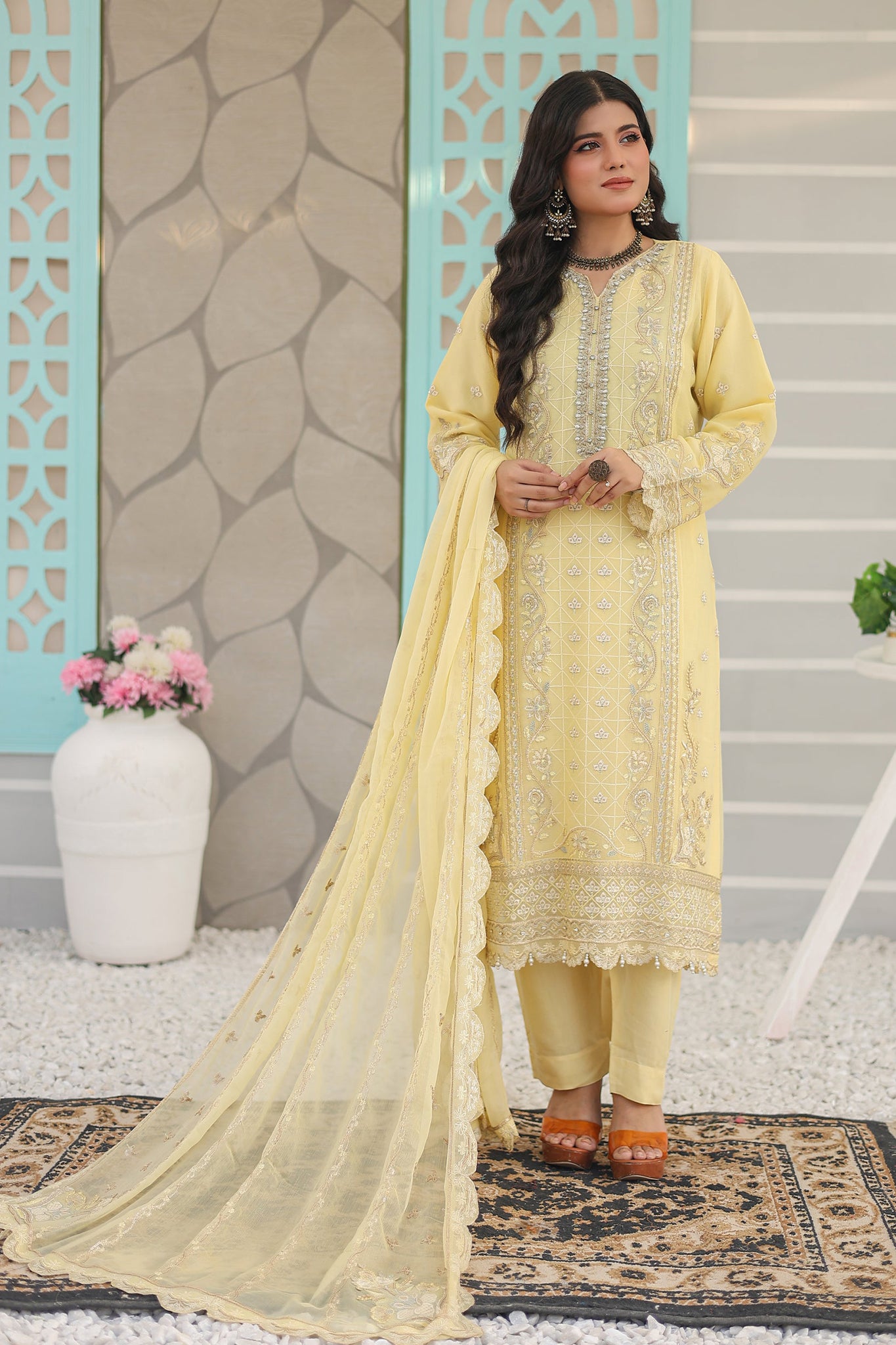 Inara By Azmeerah Official Semi Stitched 3 Piece Chiffon Edit Collection'2024-04-Linaria