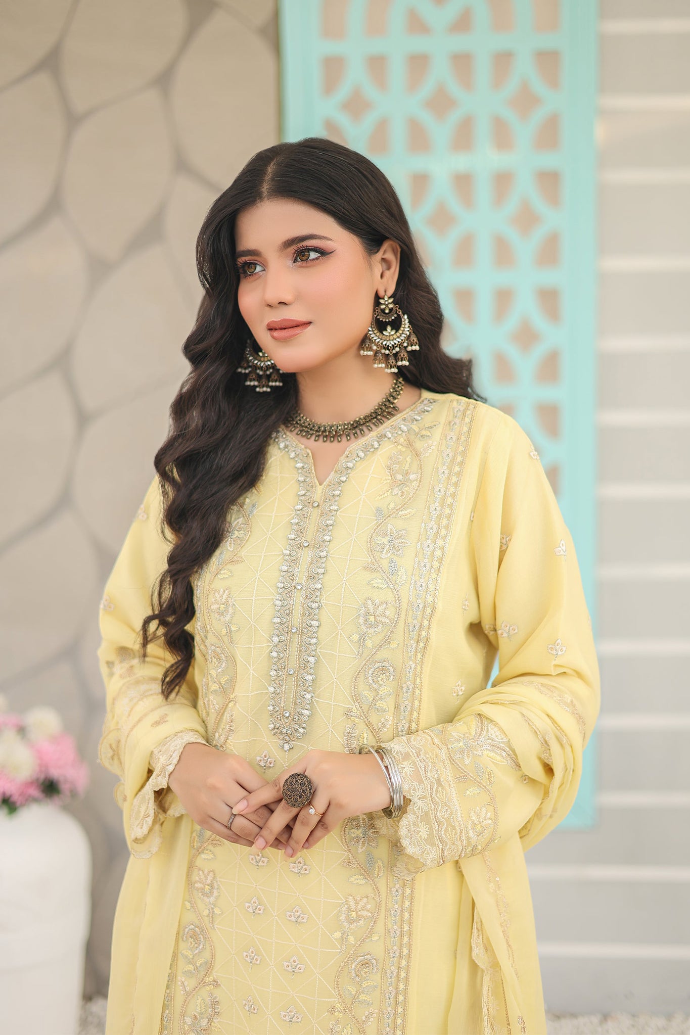 Inara By Azmeerah Official Semi Stitched 3 Piece Chiffon Edit Collection'2024-04-Linaria