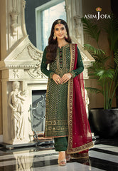 Asim Jofa Rang e Noor Ajrn-08 Embroidered Lawn Silk 3 Pcs