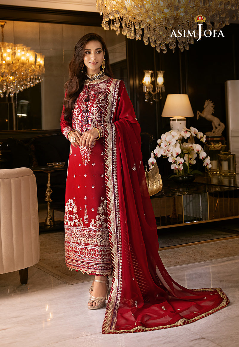 Asim Jofa Rang e Noor Ajrn-26 Embroidered Lawn Silk 3 Pcs