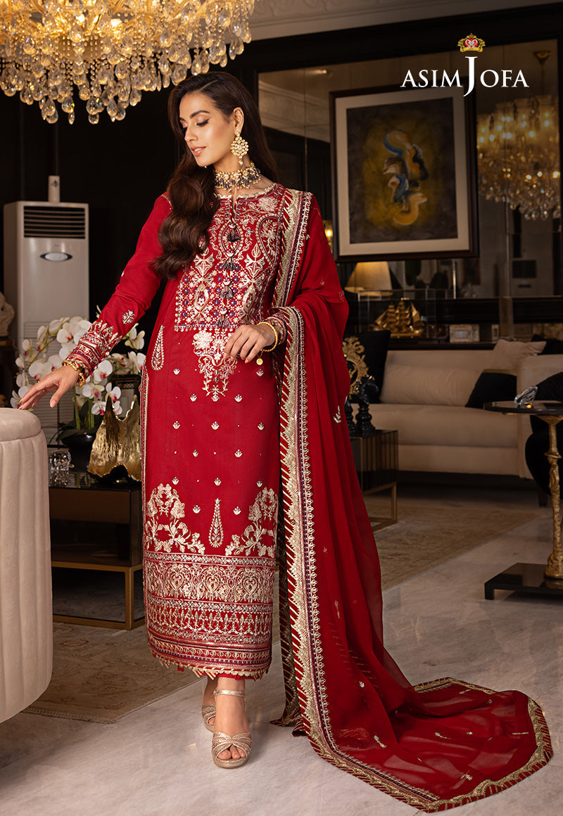 Asim Jofa Rang e Noor Ajrn-26 Embroidered Lawn Silk 3 Pcs