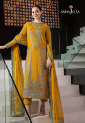 Asim Jofa Rang e Noor Ajrn-28 Embroidered Lawn Silk 3 Pcs