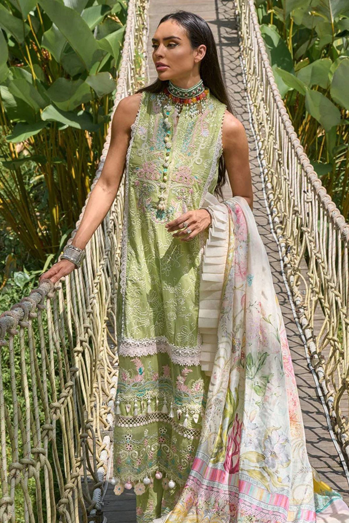 Zoha by Ansab Jahangir Unstitched 3 Piece Luxury Lawn Collection'2024-AJ-LL24-02-Lotus Pod