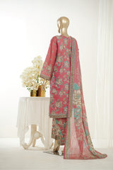 Bin Saeed Stitched 3 Piece Exclusive Printed Lawn Vol-10 Suit- LSM-2957-PINK