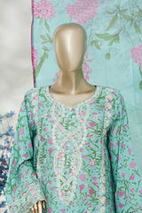 Bin Saeed Stitched 3 Piece Exc Emb Lawn Long Length Suit-LSM-3046-FEROZI-S