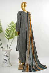 Bin Saeed Stitched 3 Piece Exclusive Printed Lawn Vol-16 Suit-LSM-3368-BLACK