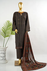 Bin Saeed Stitched 3 Piece Exclusive Printed Lawn Vol-16 Suit-LSM-3370-BLACK