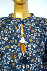 Bin Saeed Stitched 3 Piece Exclusive Printed Lawn Vol-17 Suit-LSM-3395-N.BLUE