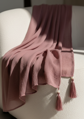 Nairah Crinkle Chiffon Dupatta Wrap-Rosy Brown Dupatta