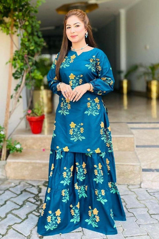 Sharara 2Pcs Stitched Suit - zaibehoor