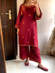 Desi Core Embroidery 2Pcs Stitched - zaibehoor