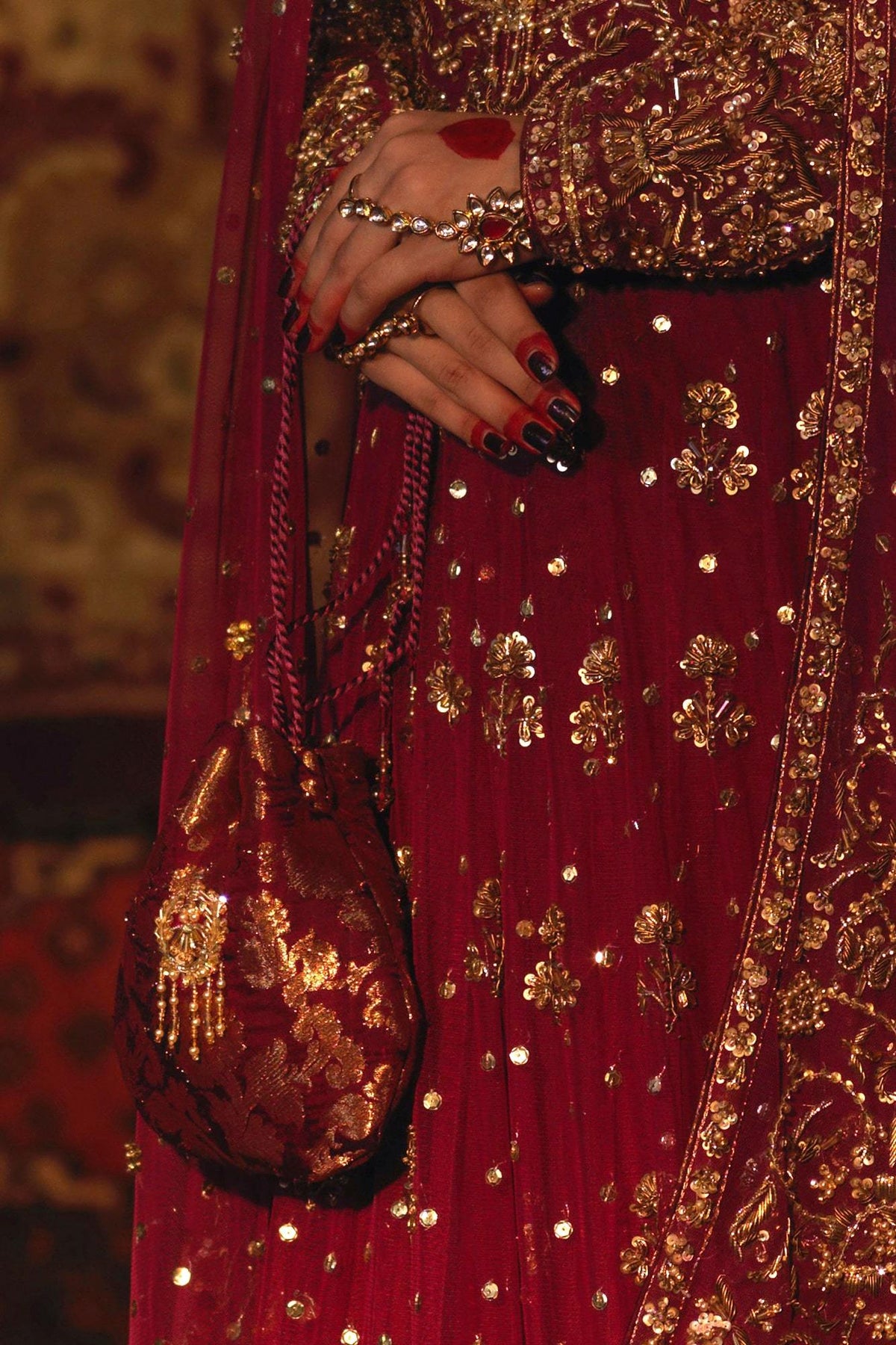 Bridal Pouch By Zaaviay Unstitched Mahenoor Pouch