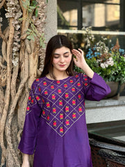 LAIRA Embroidered Article 2Pcs Stitched - zaibehoor