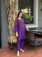 LAIRA Embroidered Article 2Pcs Stitched - zaibehoor