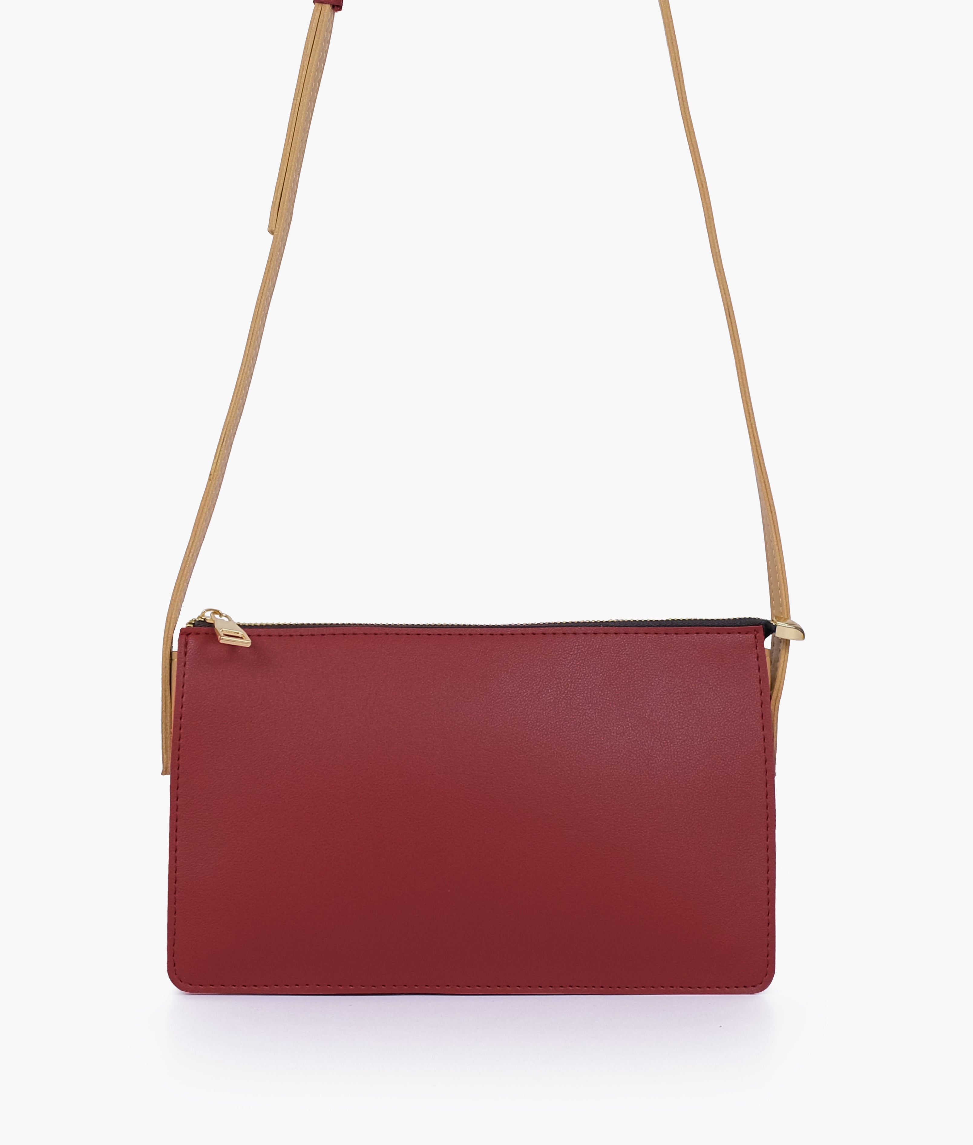 RTW Creation - Maroon and coffee flat purse