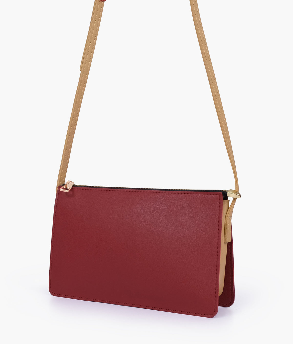 RTW Creation - Maroon and coffee flat purse