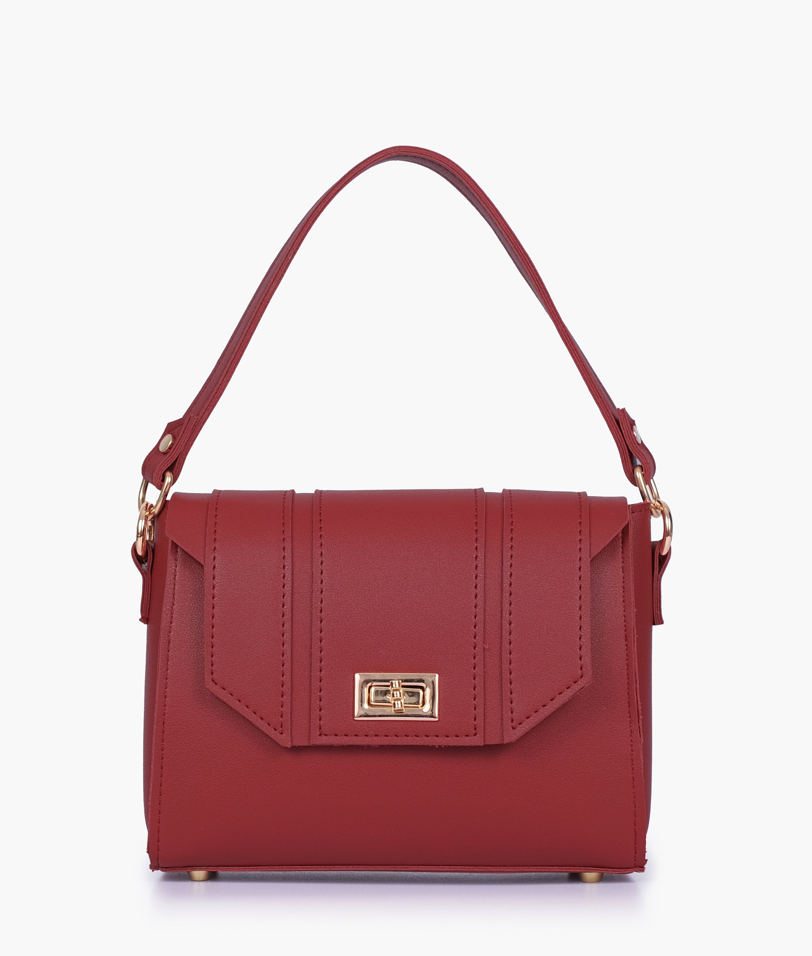 RTW Creation - Maroon compact top-handle cross-body bag