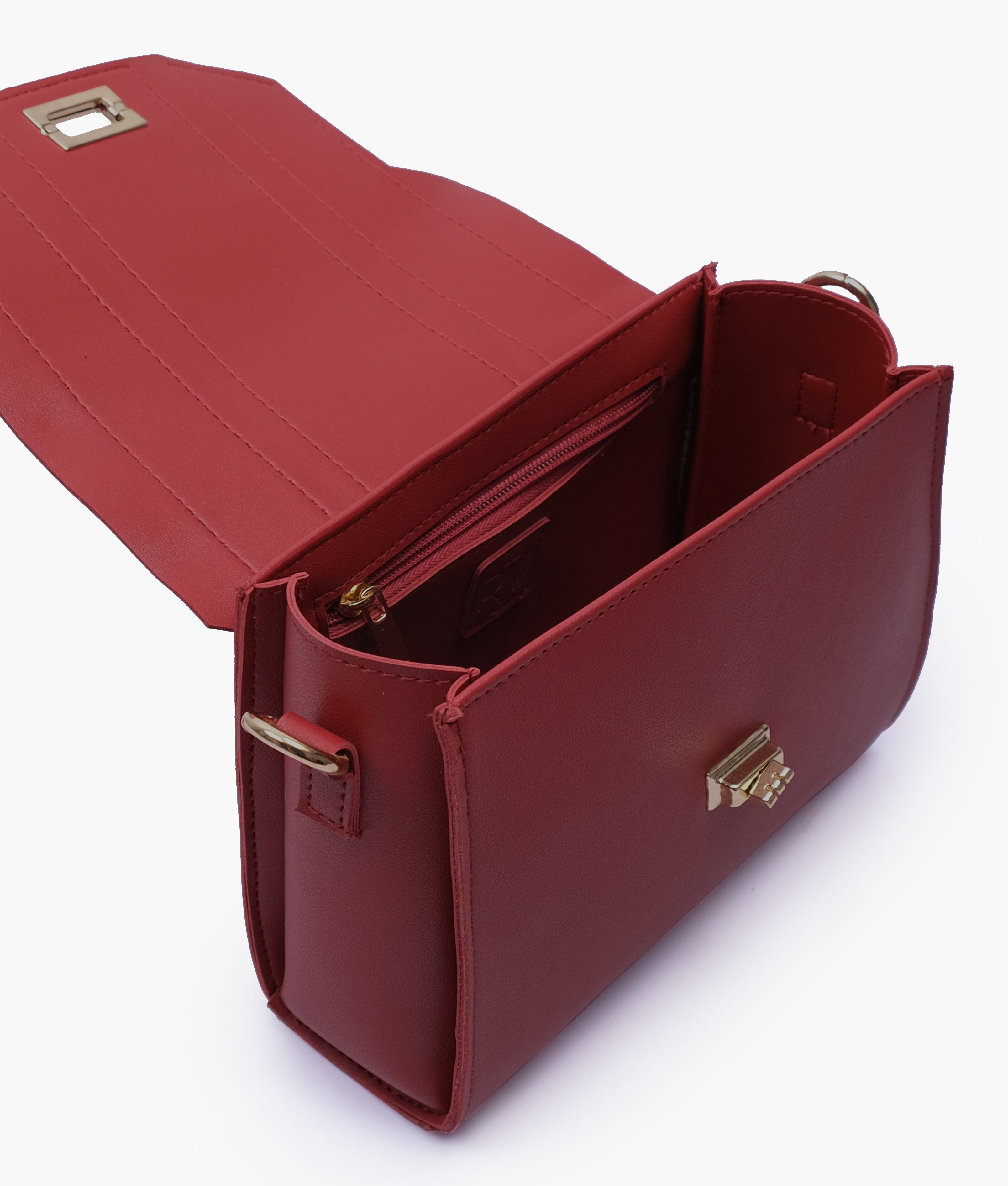 RTW Creation - Maroon compact top-handle cross-body bag