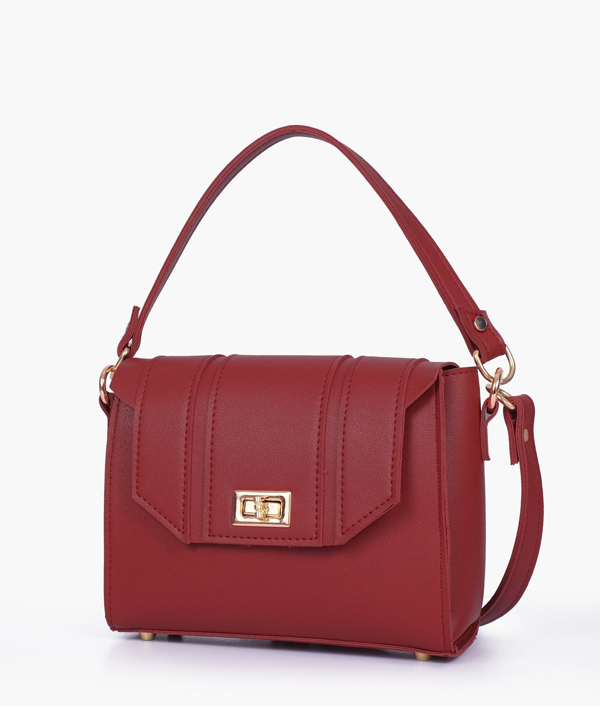 RTW Creation - Maroon compact top-handle cross-body bag