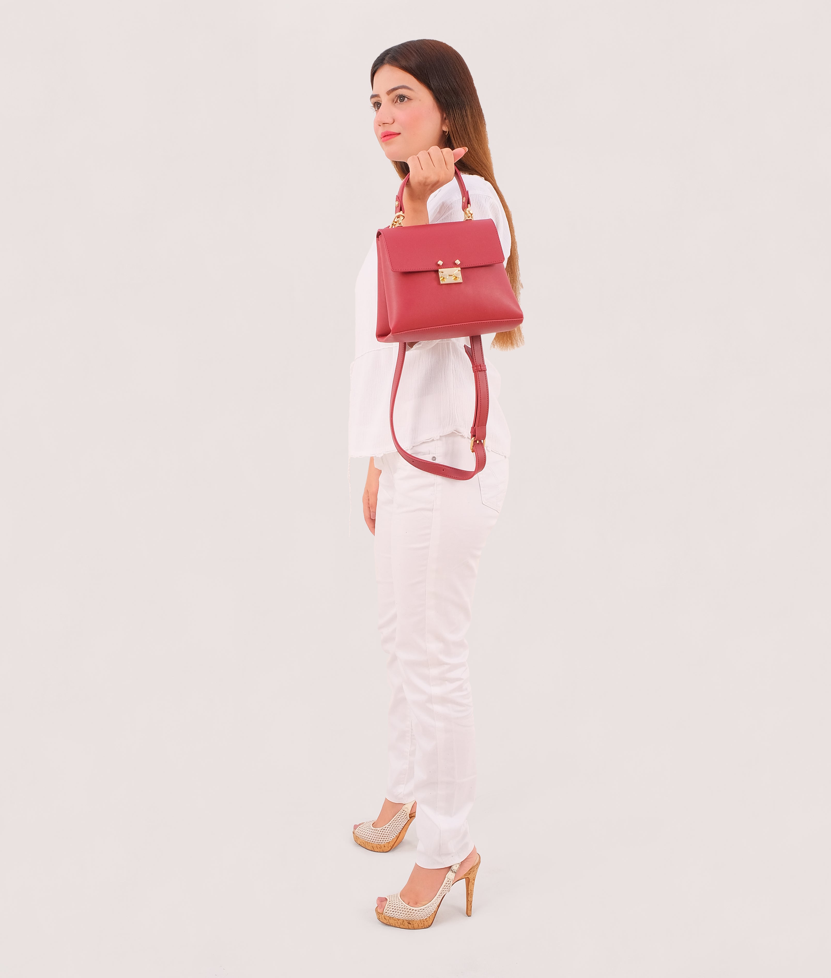 RTW Creation - Maroon mini top-handle bag