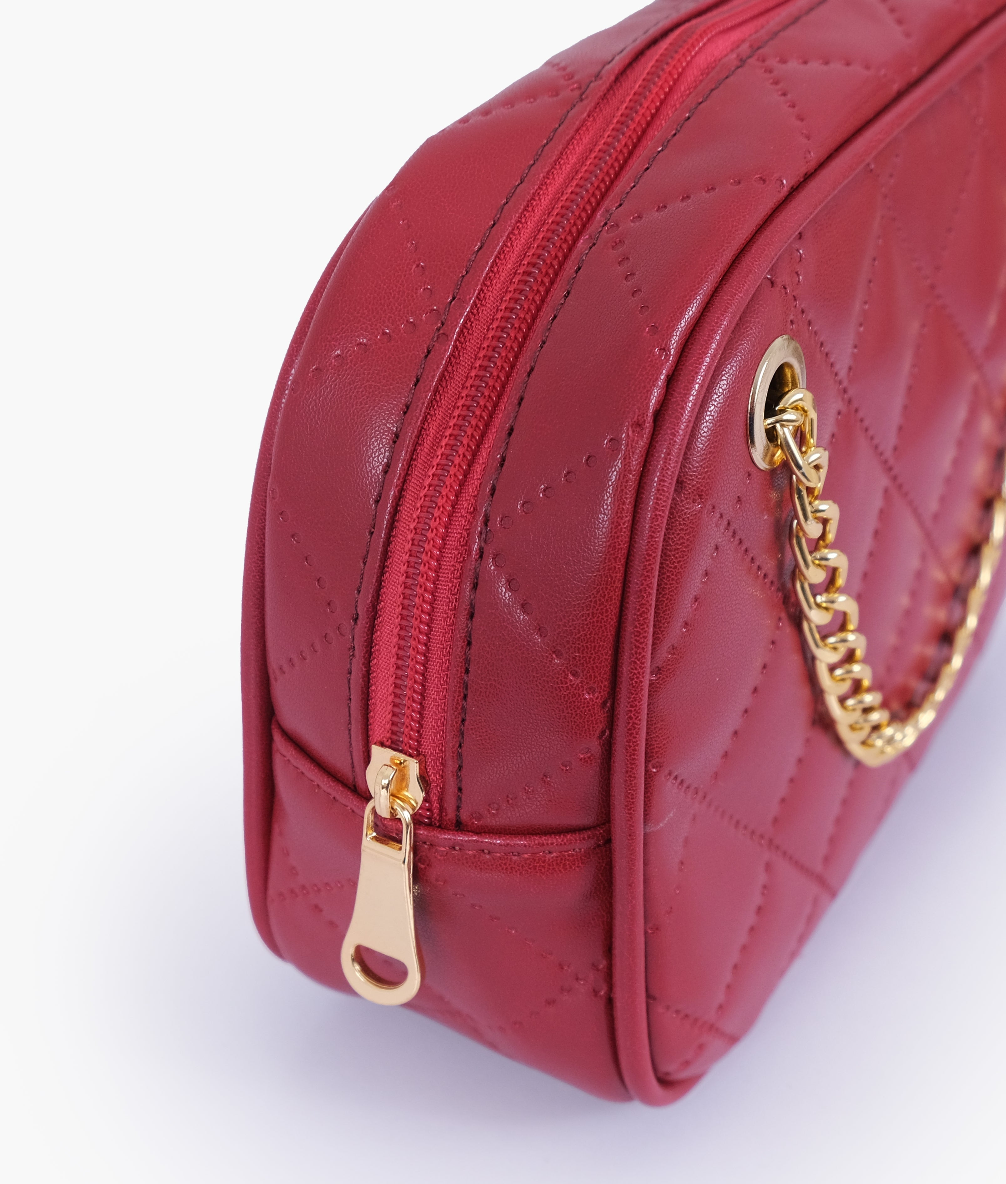 RTW Creation - Maroon quilted rectangle cross-body bag