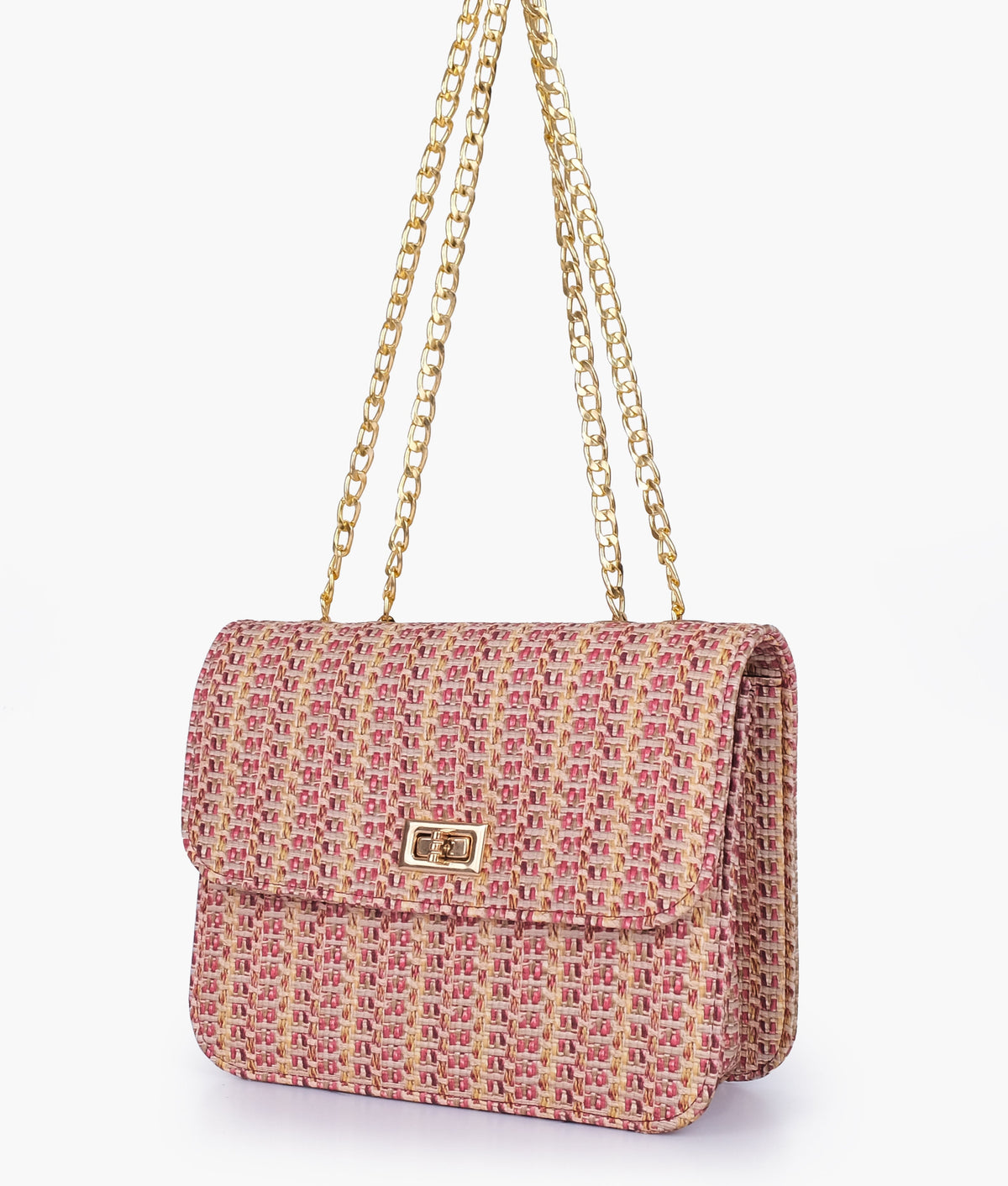 RTW Creation - Maroon woven chain cross-body bag