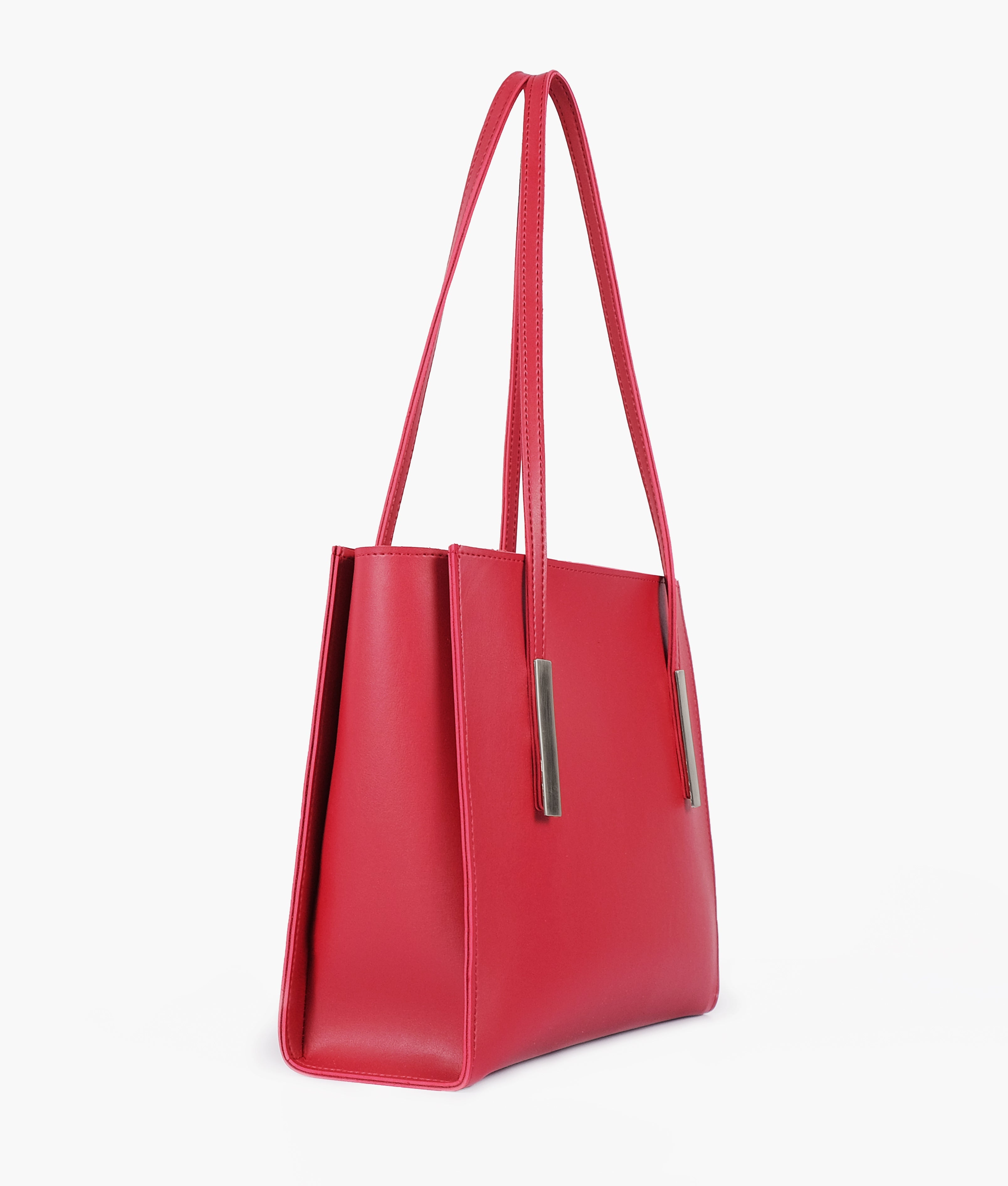 RTW Creation - Maroon zipper shoulder bag with long handle
