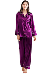 Violet Silk Pajamas -