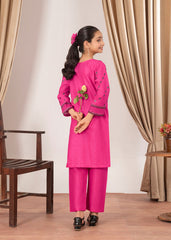 Abeera Stitched 2 Piece Emb Cotton Kids Collection'2025-AK-4–Hot Pink Grace