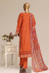 Sada Bahar Stitched 3 Piece Luxury Emb Festive Vol-07 Suit-LEL7-MK-2515-RUST