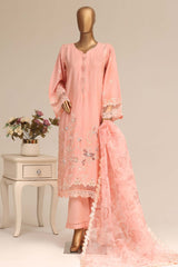 Sada Bahar Stitched 3 Piece Luxury Emb Festive Vol-07 Suit-LEL7-MK-44-PEACH