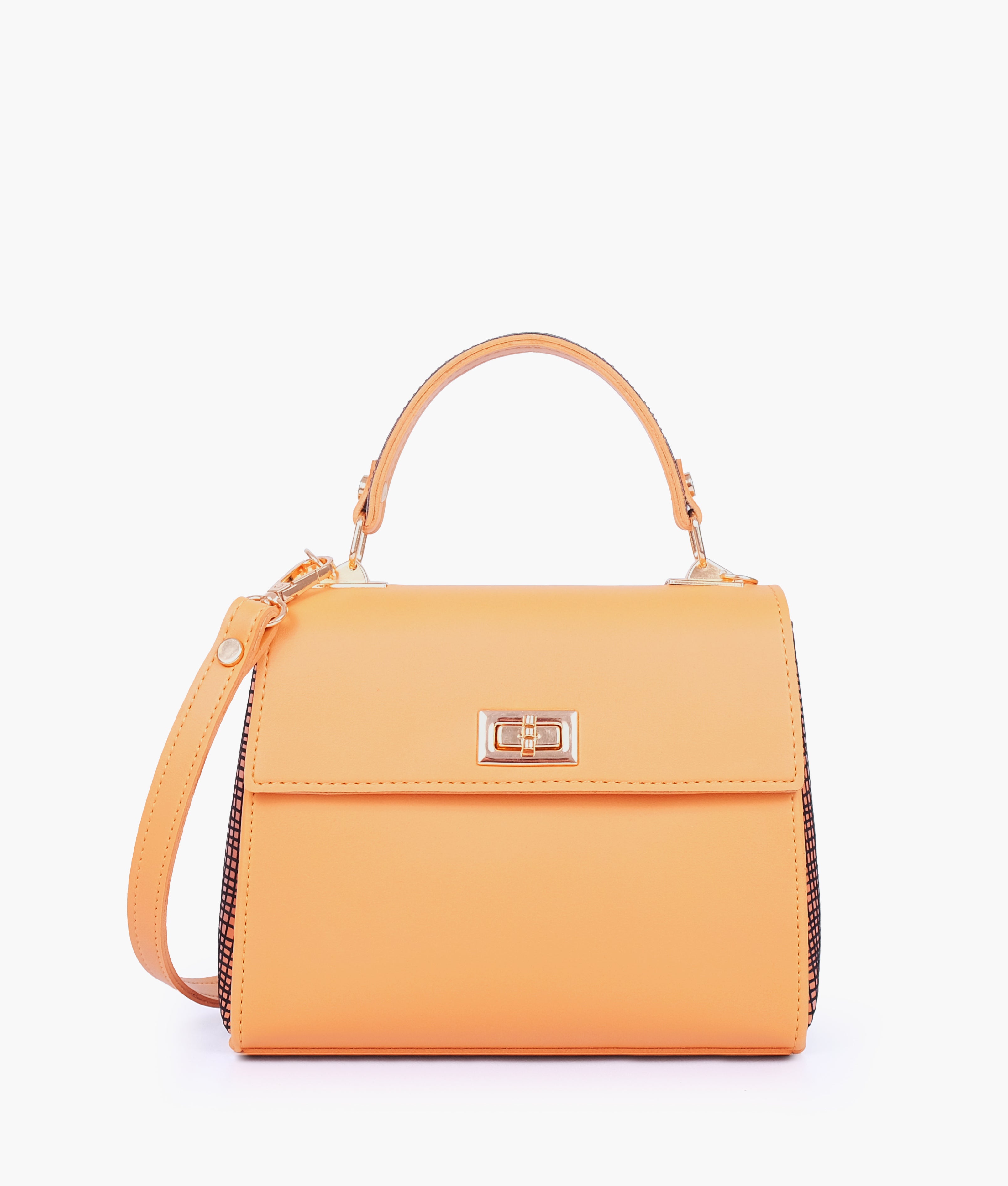 RTW Creation - Mustard criss-cross top-handle bag