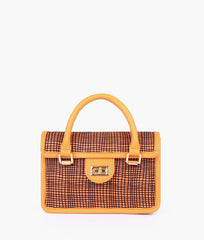 RTW Creation - Mustard patterned cross-body with flap