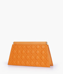 RTW Creation - Mustard quilted evening clutch with snap closure