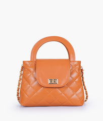 RTW Creation - Mustard flap quilted bag with top handle