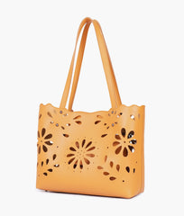 RTW Creation - Mustard two-piece floral tote