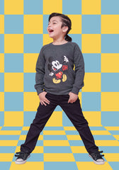 Fleece Printed Sweatshirt - Wear Ochre
