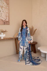 Aqs N Man Stitched 3 Piece Summer Collection'2025-Ocean Breeze | AM-033